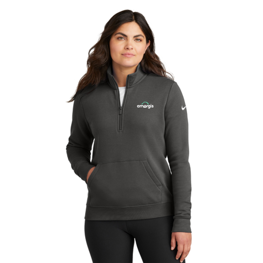 Nike Ladies Club Fleece Sleeve Swoosh 1/2 Zip