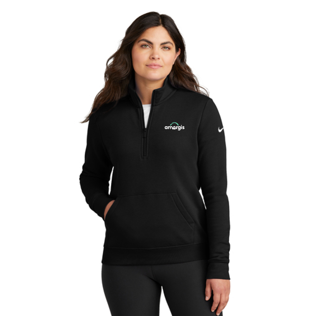 Nike Ladies Club Fleece Sleeve Swoosh 1/2 Zip