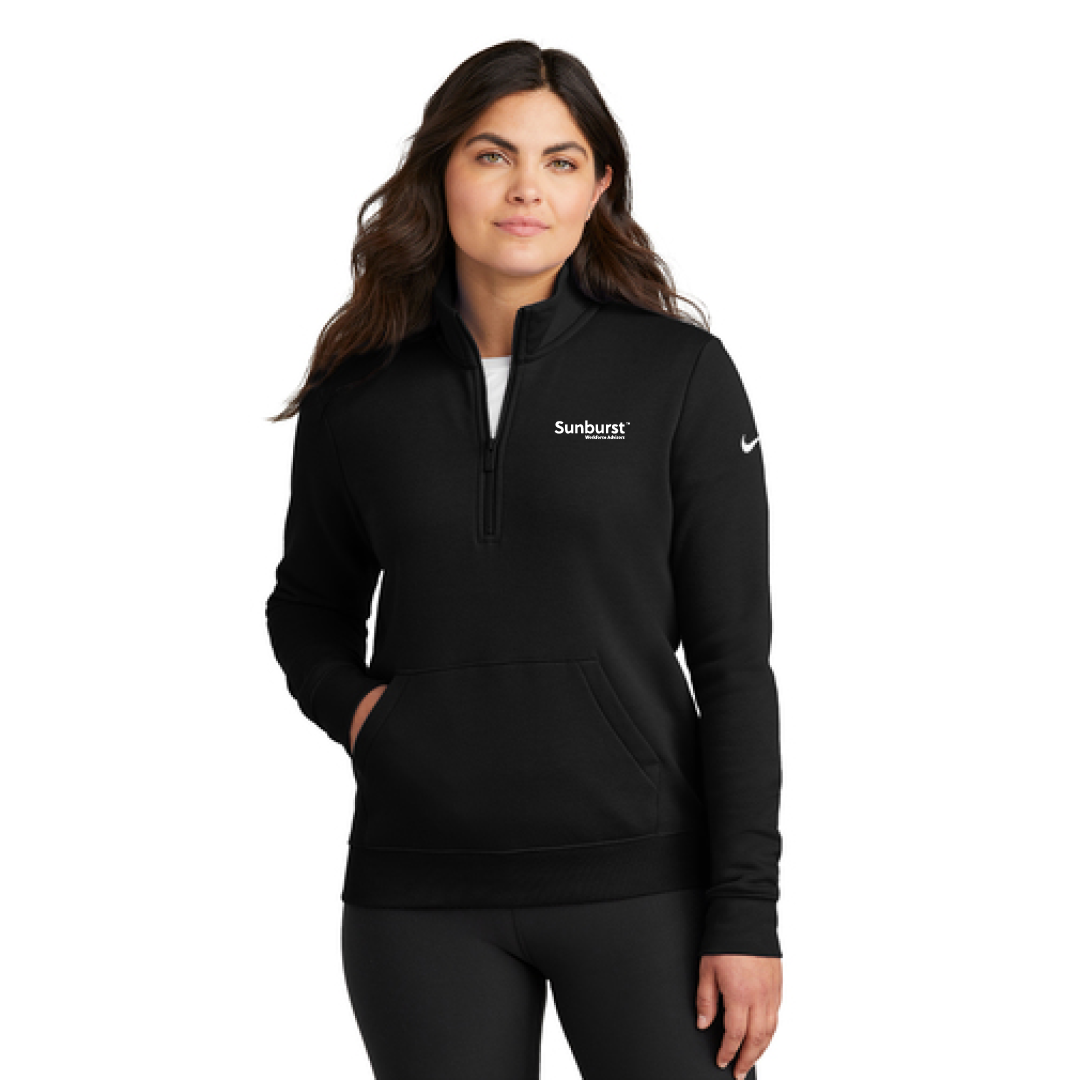 Nike Ladies Club Fleece Sleeve Swoosh 1/2 Zip