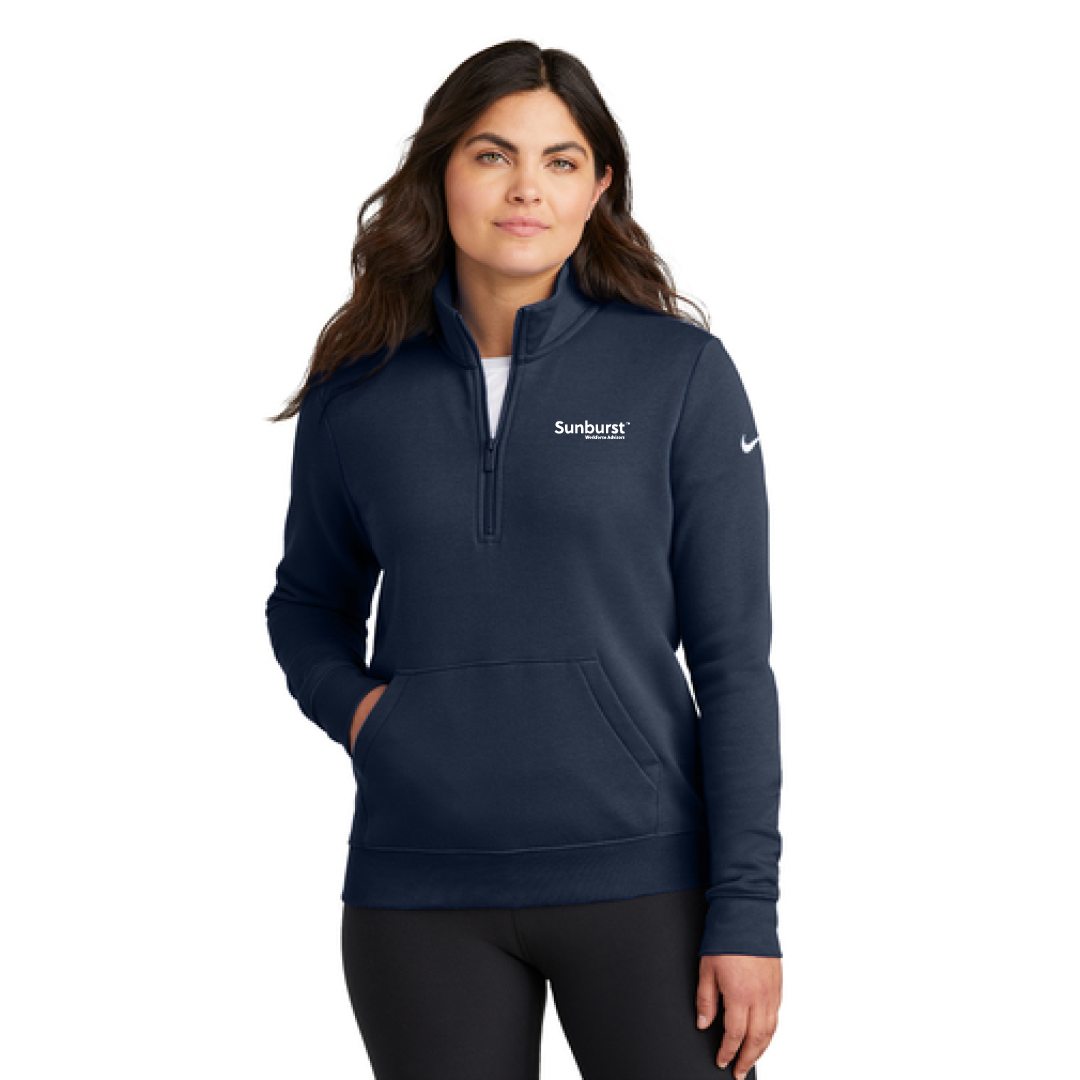 Nike Ladies Club Fleece Sleeve Swoosh 1/2 Zip