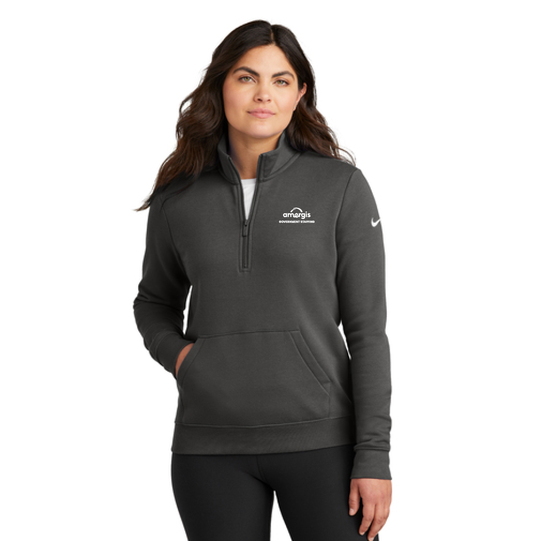 Nike Ladies Club Fleece Sleeve Swoosh 1/2 Zip