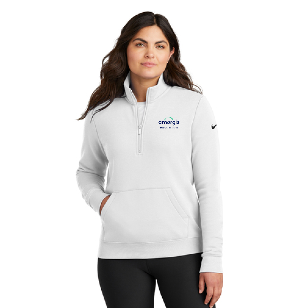 Nike Ladies Club Fleece Sleeve Swoosh 1/2 Zip