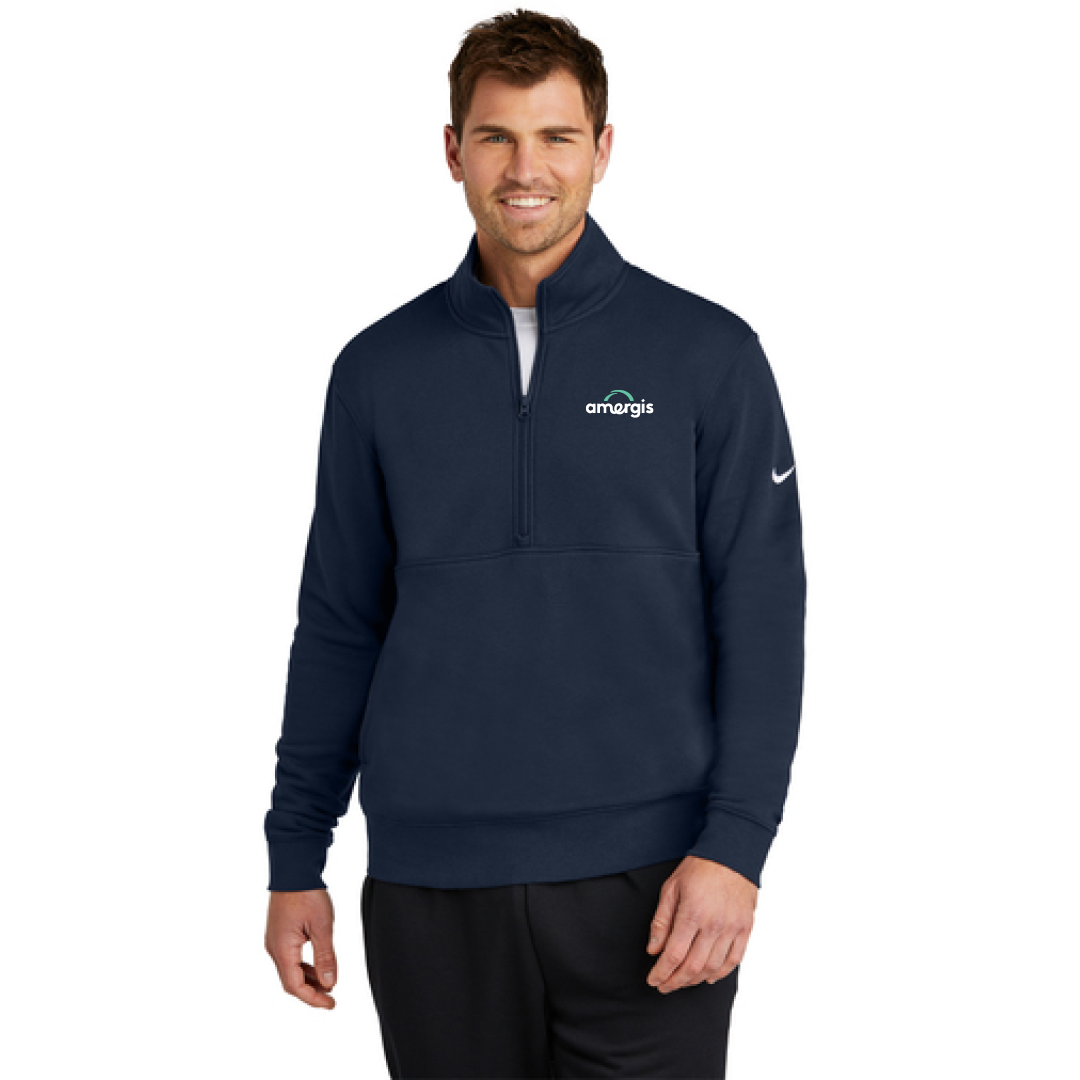 Nike Mens Club Fleece Sleeve Swoosh 1/2 Zip