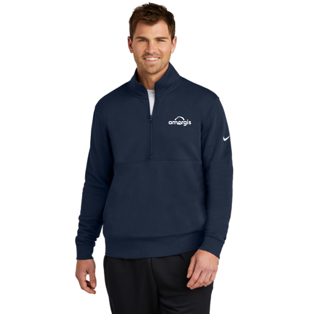 Nike Mens Club Fleece Sleeve Swoosh 1/2 Zip