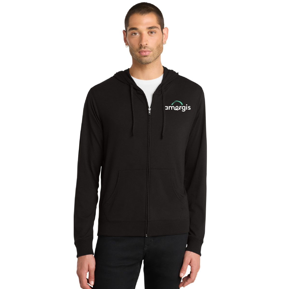 District® Jersey Full-Zip Hoodie - Black