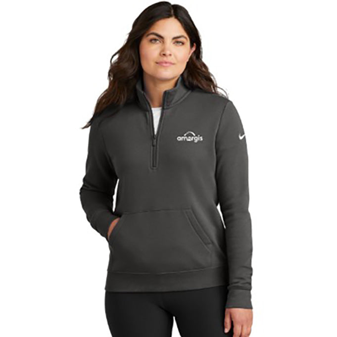 Nike Ladies Club Fleece Sleeve Swoosh 1/2 Zip